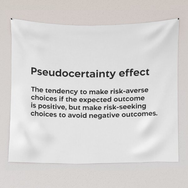Item preview, Pseudocertainty effect black designed and sold by EdimQuotes.