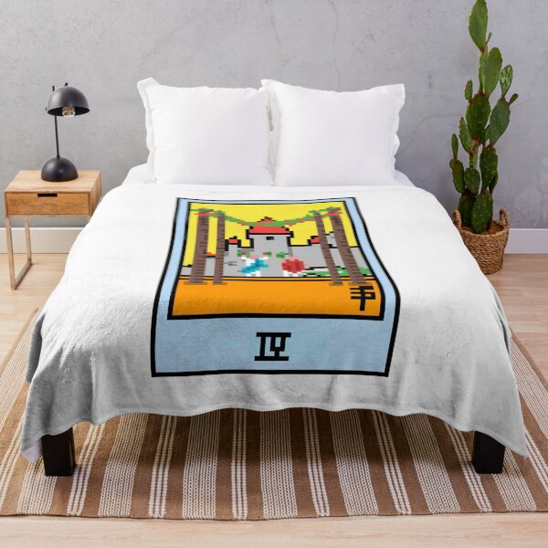 Item preview, Wait, is this pixel art tarot? White - Minor Arcana 'Four of Wands' (Design for T-shirt, stickers and other accessories) designed and sold by Pixel Waite.