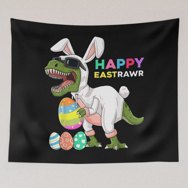 Item preview, Happy Eastrawr T Rex Easter Bunny Dinosaur Eggs Boys Kids T-Shirt designed and sold by looftsggow.
