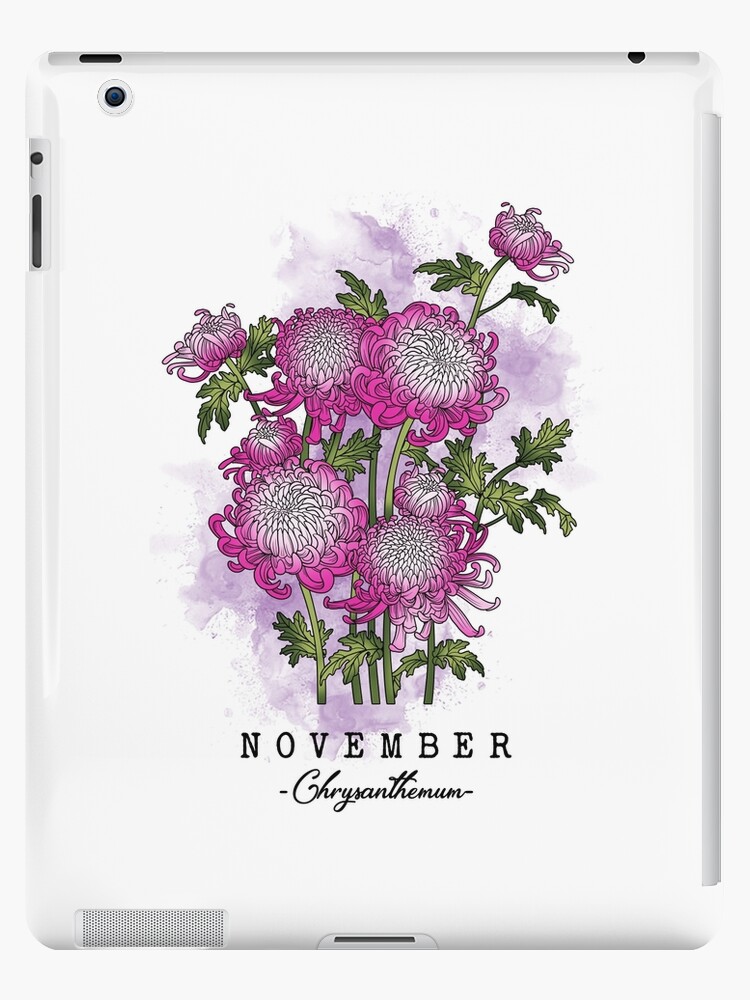 Coque et skin adhésive iPad « Fleur du mois de naissance Né en novembre  Fleurs de chrysanthème », par jazminanett | Redbubble
