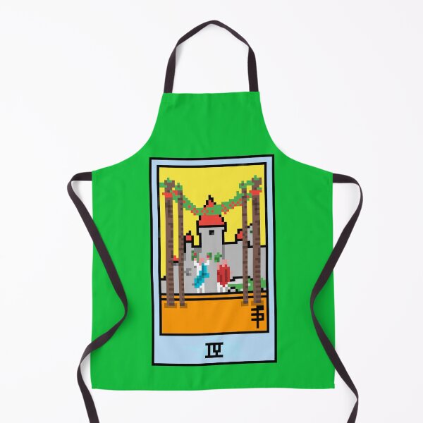 Item preview, Wait, is this pixel art tarot? Green - Minor Arcana 'Four of Wands' (Design for T-shirt, stickers and other accessories) designed and sold by Pixel Waite.