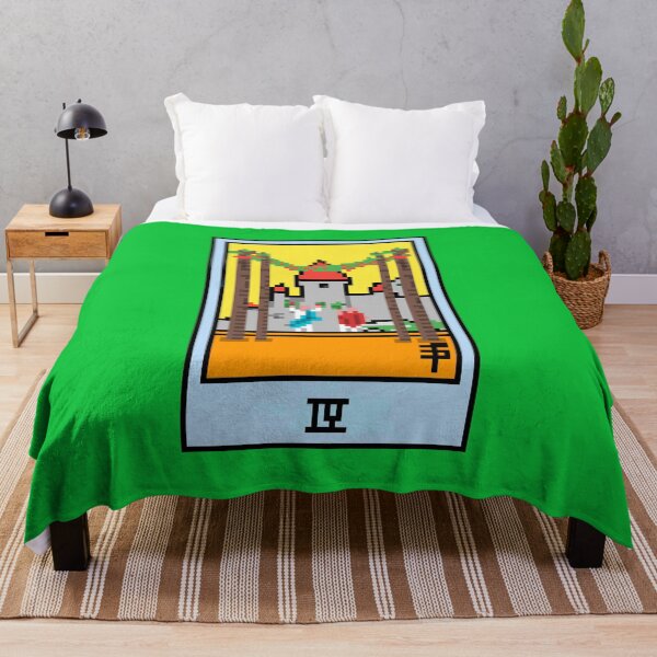 Item preview, Wait, is this pixel art tarot? Green - Minor Arcana 'Four of Wands' (Design for T-shirt, stickers and other accessories) designed and sold by Pixel Waite.