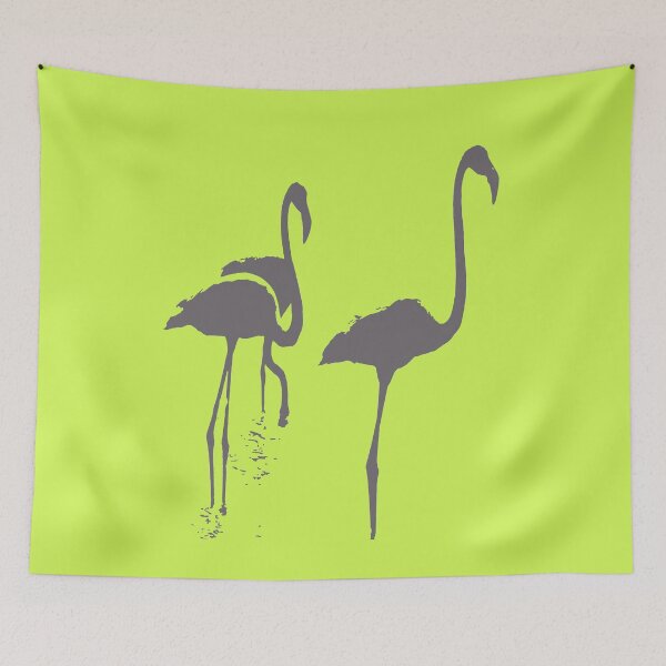 Item preview, Minimalistic Three Flamingos Grey Silhouette  designed and sold by taiche.