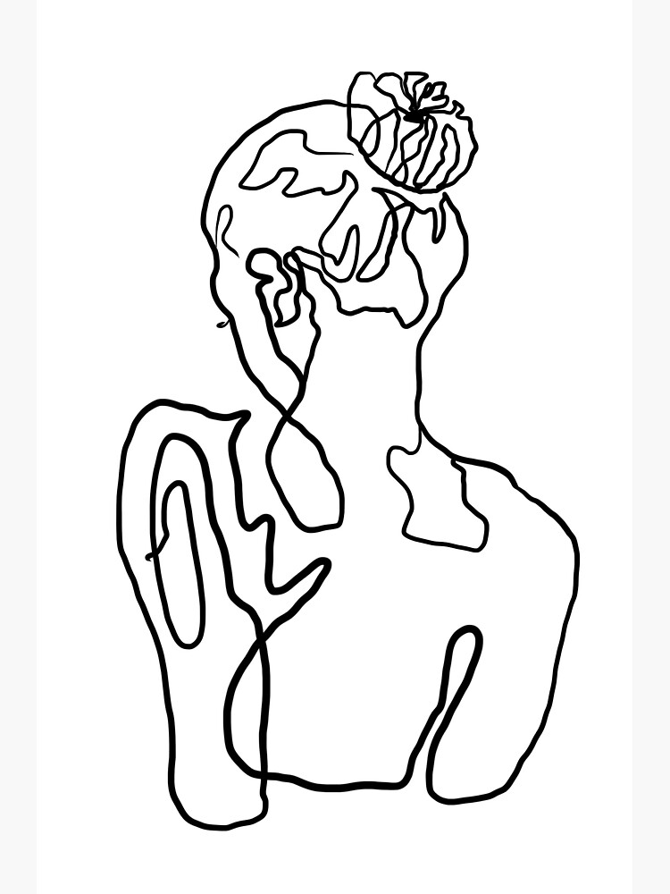 Lámina Artística Dibujo De Una Línea De Mujer Boceto De Línea Abstracta Mujer Desnuda 7197