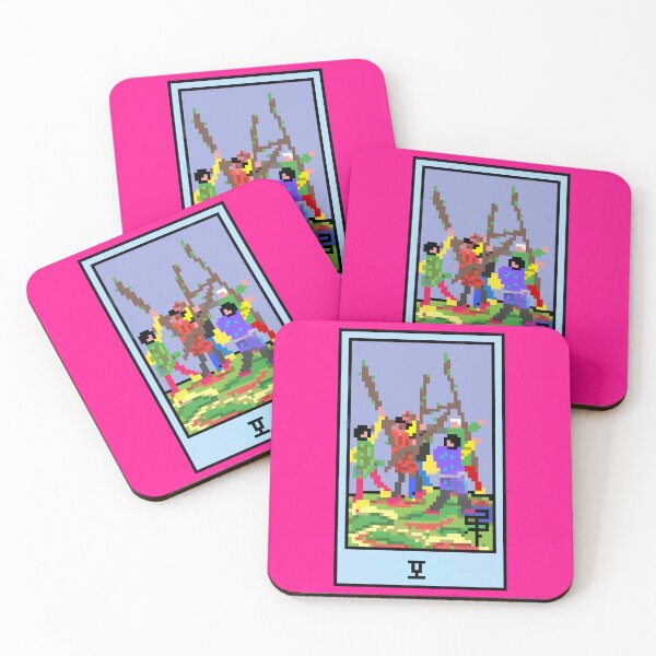 Item preview, Wait, is this pixel art tarot? Pink - Minor Arcana 'Five of Wands' (Design for T-shirt, stickers and other accessories) designed and sold by Pixel Waite.