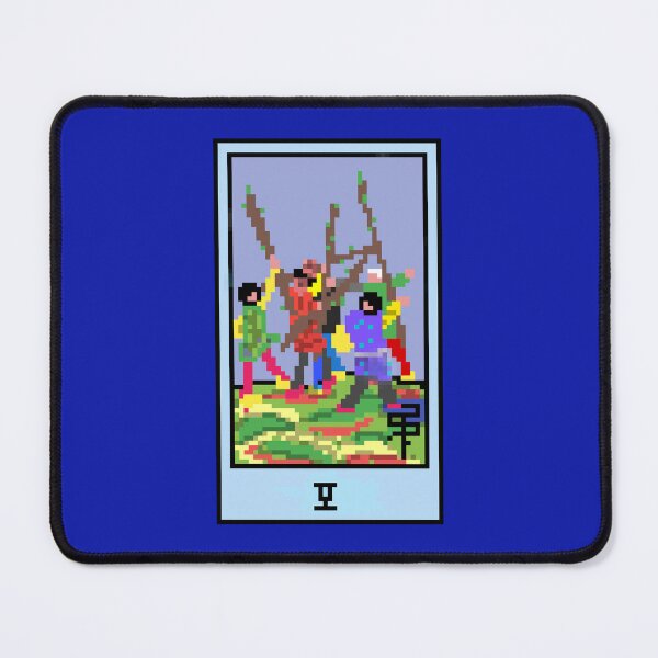 Item preview, Wait, is this pixel art tarot? Blue - Minor Arcana 'Five of Wands' (Design for T-shirt, stickers and other accessories) designed and sold by Pixel Waite.