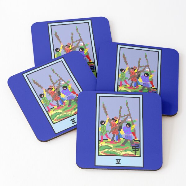 Item preview, Wait, is this pixel art tarot? Blue - Minor Arcana 'Five of Wands' (Design for T-shirt, stickers and other accessories) designed and sold by Pixel Waite.