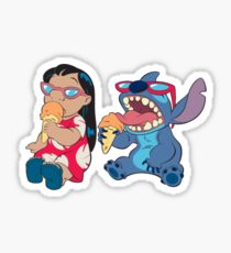 lilo and stitch eating ice cream Sticker