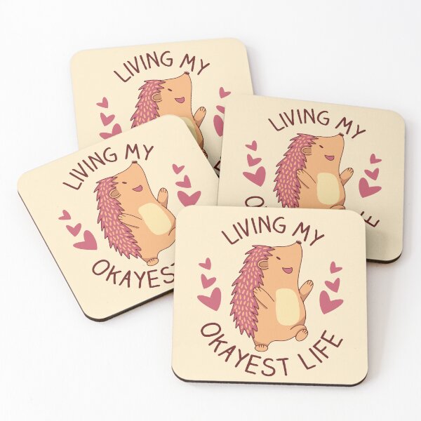 Item preview, Living my okayest life - Hedgehog set designed and sold by Paperfly Studio.