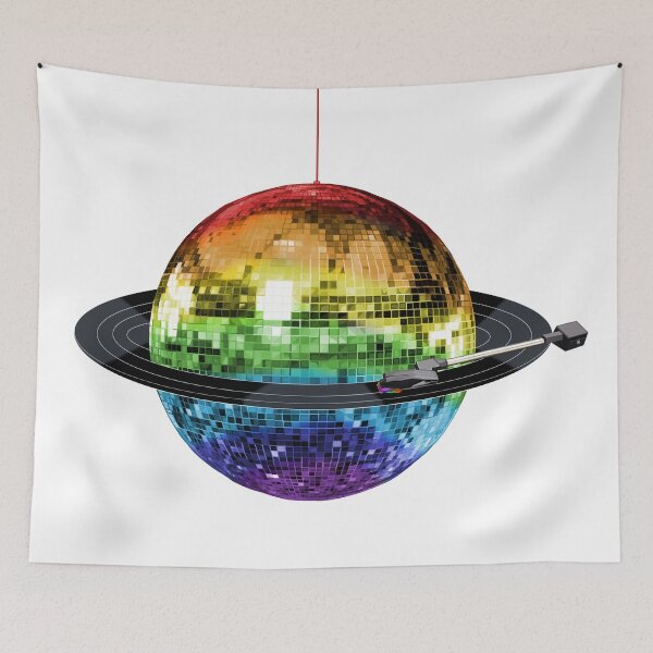 Item preview, Disco Ball Retro Rainbow Record Planet designed and sold by Deborah Camp.