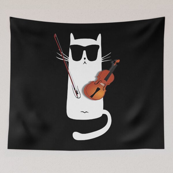 Item preview, Cat Wearing Sunglasses Playing Violin designed and sold by ibarrbeat.