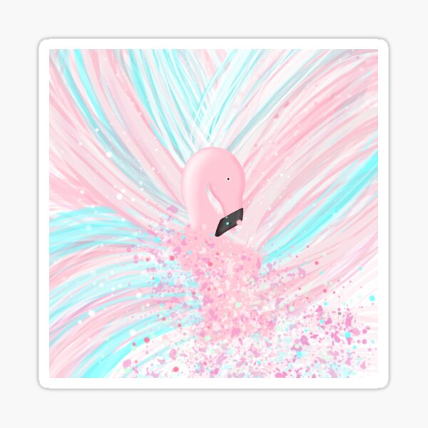 Pretty pink flamingo abstract design Sticker