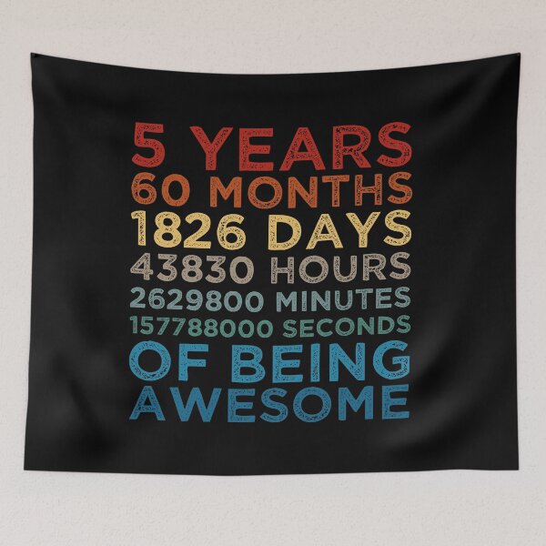 Item preview, Kids 5th Birthday 5 Years Old Vintage Retro 60 Months Boys And Girls designed and sold by pedrored369.