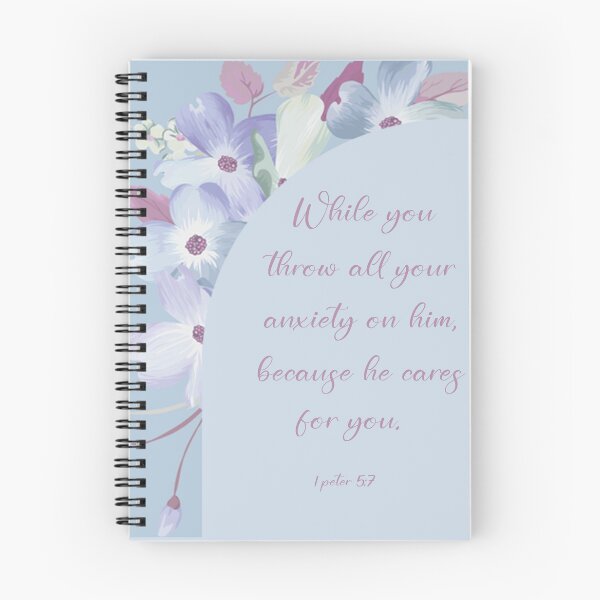 Item preview, 1 PETER 5:7 Spiral Notebook designed and sold by crafts-gift.