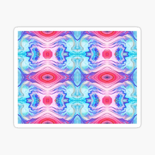 Pink, Red, Blue, Purple, and White Painting Sticker