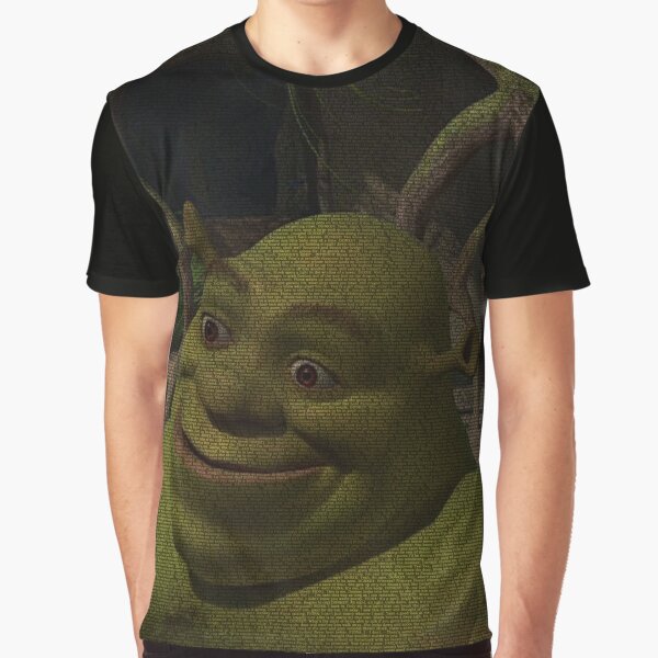 Dreamworks Mens Black Shrek Bored Meme Tee Short Sleeve T-Shirt Small 