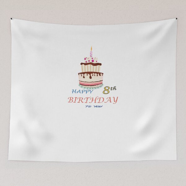 Item preview, 8th Birthday Celebration - happy 8th Birthday Sticker designed and sold by TheArttStore.