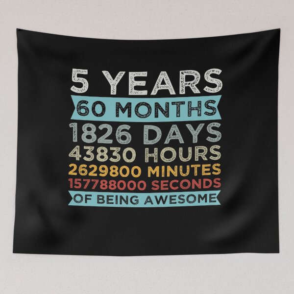 Item preview, Cute Kids 5th Birthday 5 Years Old Vintage Retro 60 Months Boys And Girls designed and sold by pedrored369.