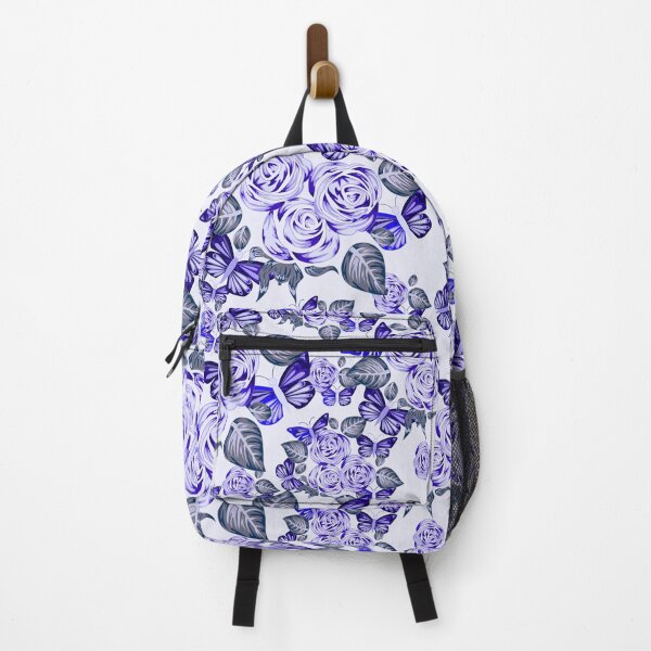 Item preview, Blue Rose flowers and blue butterfly pattern designed and sold by Cheni-Yathri.