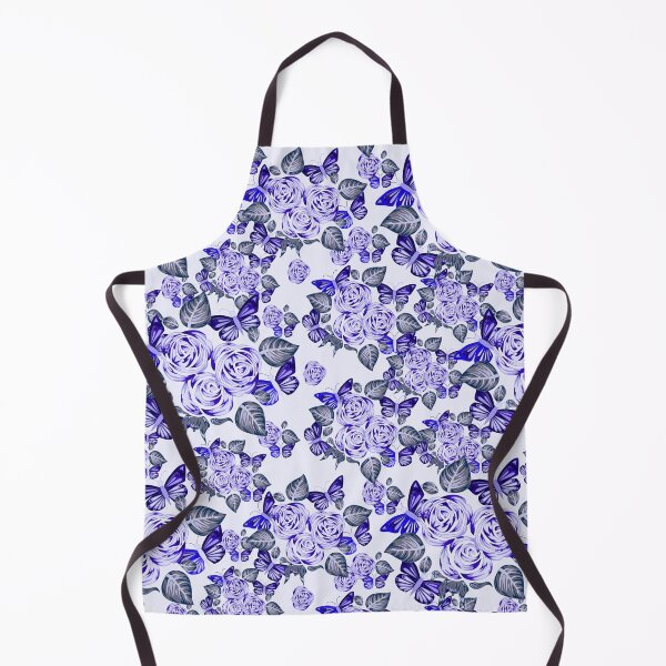 Item preview, Blue Rose flowers and blue butterfly pattern designed and sold by Cheni-Yathri.