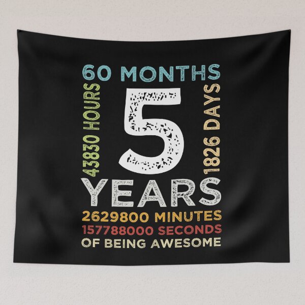 Item preview, Funny Kids 5th Birthday 5 Years Old Vintage Retro 60 Months Boys And Girls designed and sold by pedrored369.