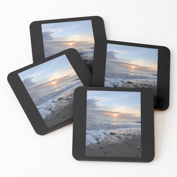 Item preview, Cute Sunset on Pebbly Rocky Beach with Waves - Yorkshire Coast Line- WildSwimming designed and sold by WildSwimming.