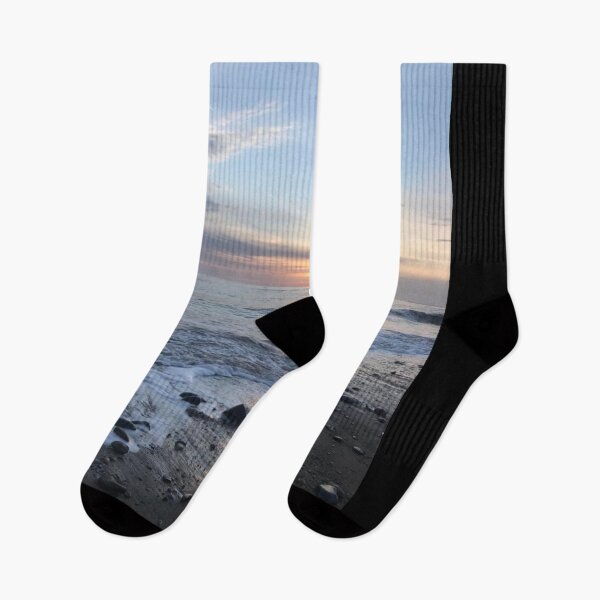 Item preview, Cute Sunset on Pebbly Rocky Beach with Waves - Yorkshire Coast Line- WildSwimming designed and sold by WildSwimming.