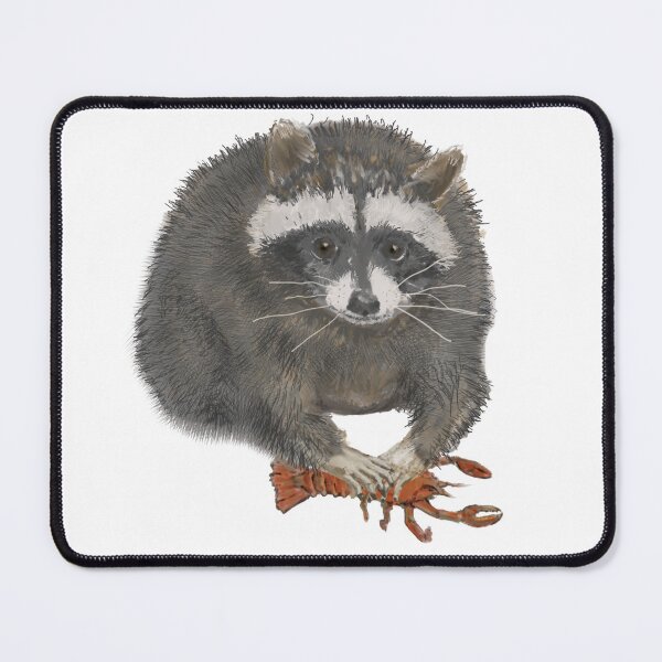 Item preview, Cute Adorable Raccoon with Crayfish Lunch designed and sold by VerdeDoodleDuck.