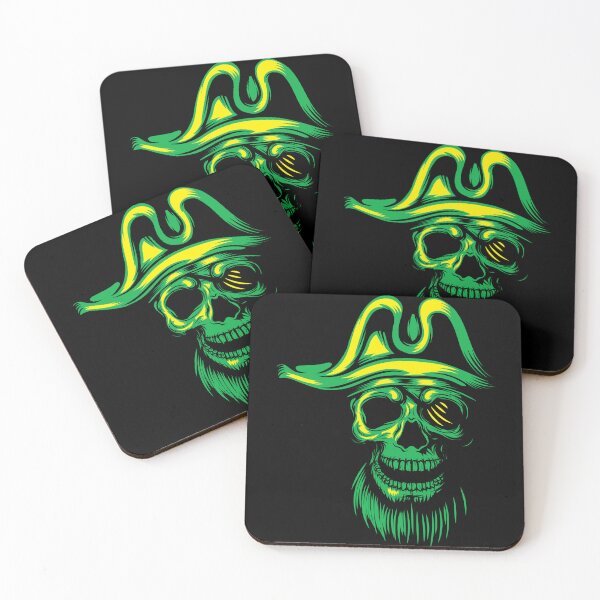 Item preview, green pirate skull mens t shirts designed and sold by designsmaster99.