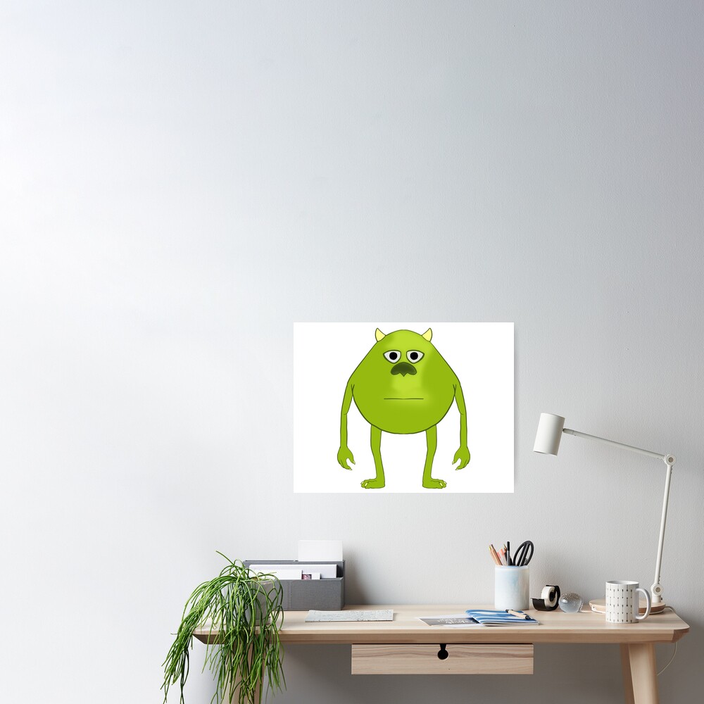 Mike Wazowski Sully Face Swap Poster For Sale By Comfycreations Redbubble