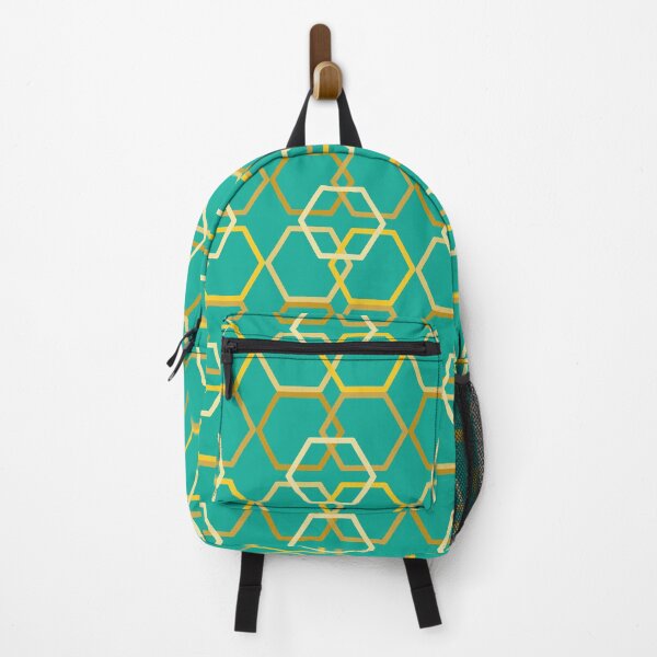 Item preview, Hexagonal print in green and yellow tones designed and sold by Martapp.