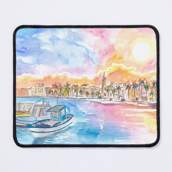 Item preview, Romantic Harbour Sunset in Coastal Provence in Southern France on the Mediterranean Sea designed and sold by artshop77.