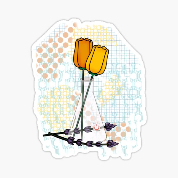 Tulips in Flask Sticker
