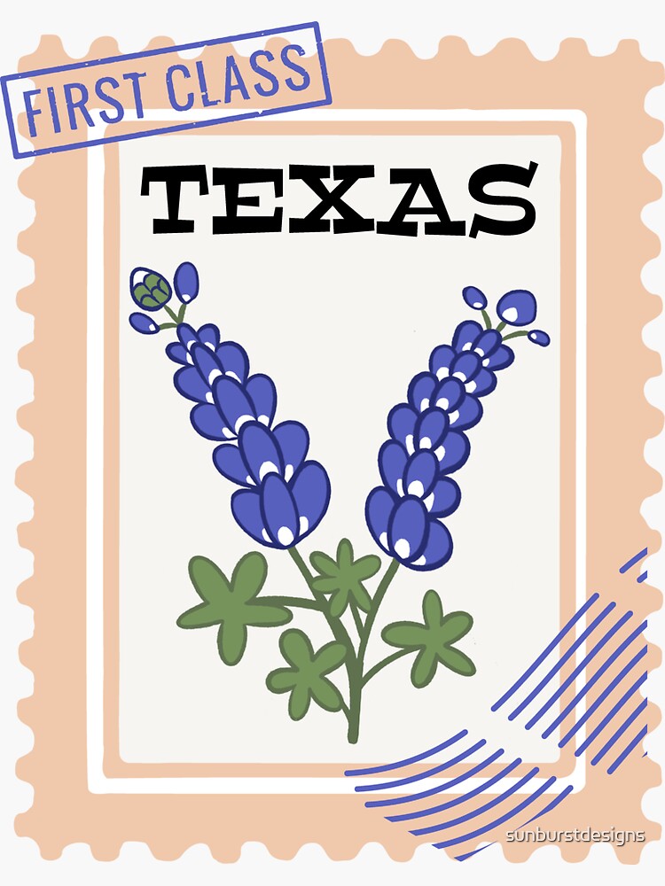 Texas Bluebonnet Postage Stamp | Sticker