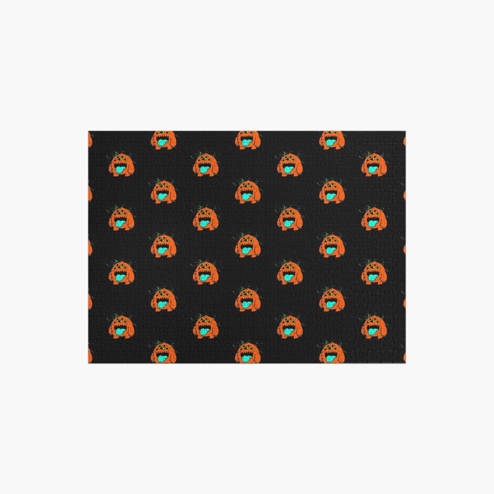 Good Quality Dark Orange Cute Monster Design Jigsaw Puzzle by pinnedreads JW-WSAVZB2B