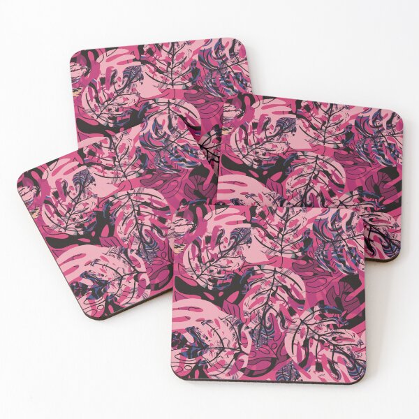 Item preview, Tropical monstera leaves pink designed and sold by SisterlyLove.