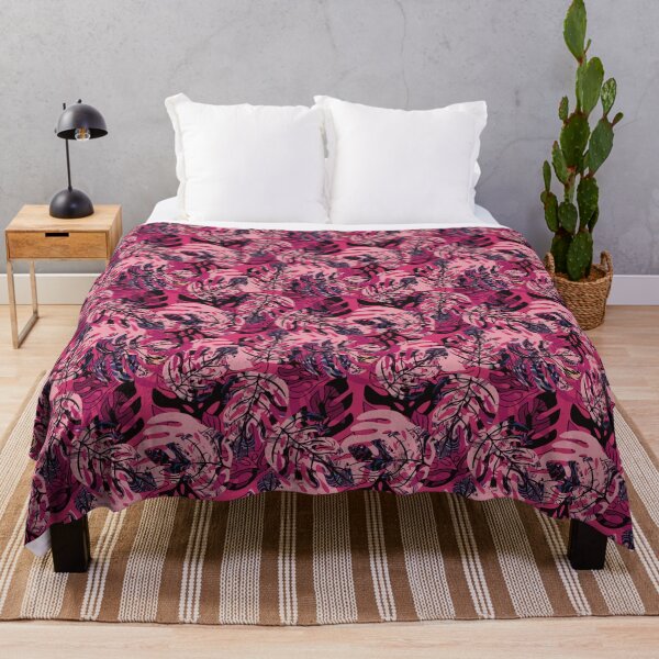 Item preview, Tropical monstera leaves pink designed and sold by SisterlyLove.