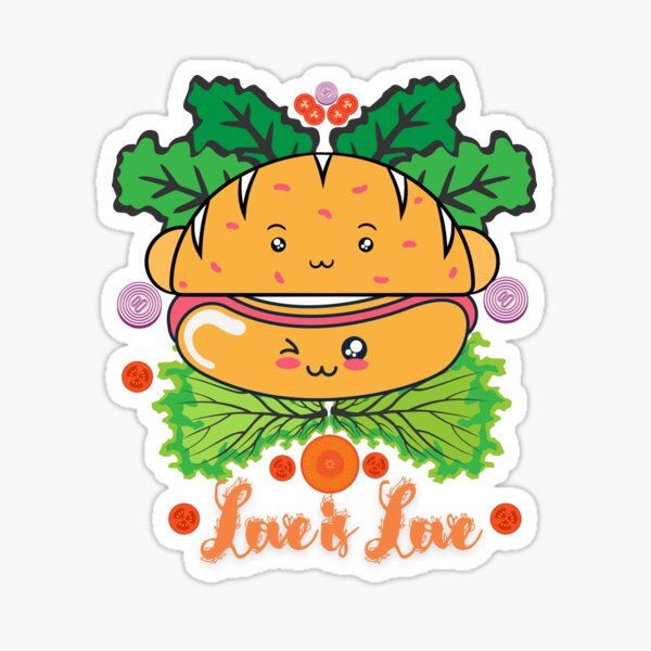 Love Is Loveburgerlovers Burger Burger Lover Sticker By Cutiepung Redbubble 