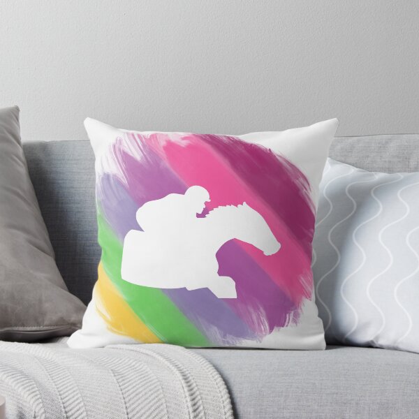 Aperçu de l'œuvre Silhouette de cheval de course de printemps sur blanc créée et vendue par Mimi Foley.