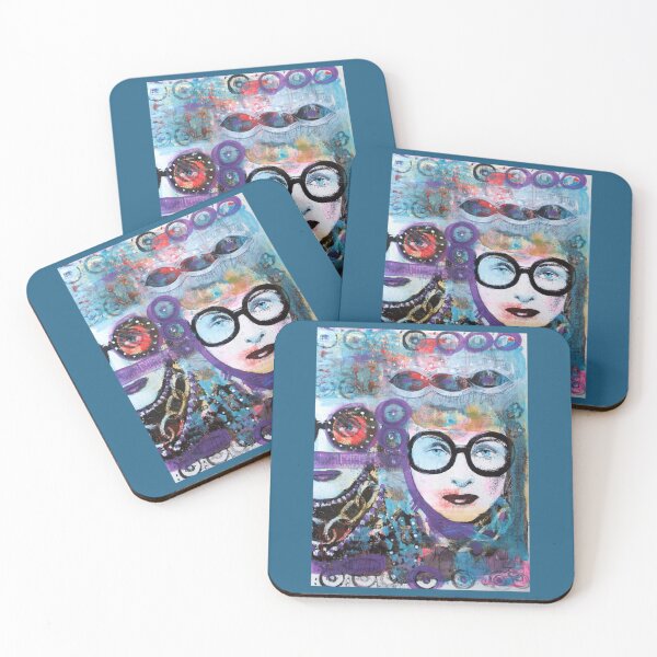 Item preview, Iris Apfel ursprüngliche Kunst durch Jacqueline Myers-Cho Tailliertes  mit V-Ausschnitt designed and sold by angereedy.