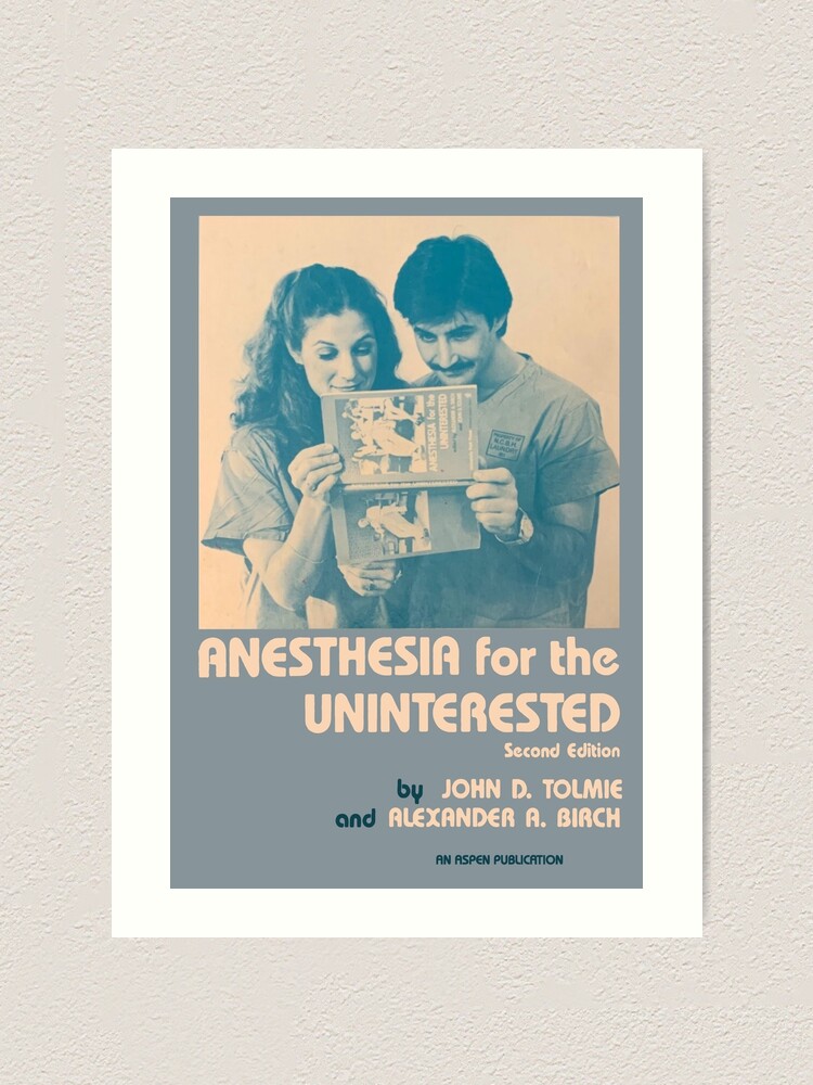 Anesthesia for the Uninterested Vintage Book Cover (1986) | Art Print