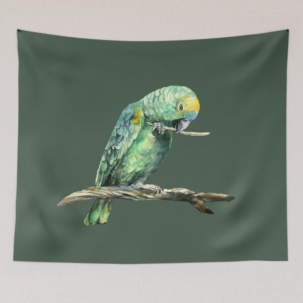 Item preview, blue fronted amazon parrot designed and sold by Lemontreeart63.