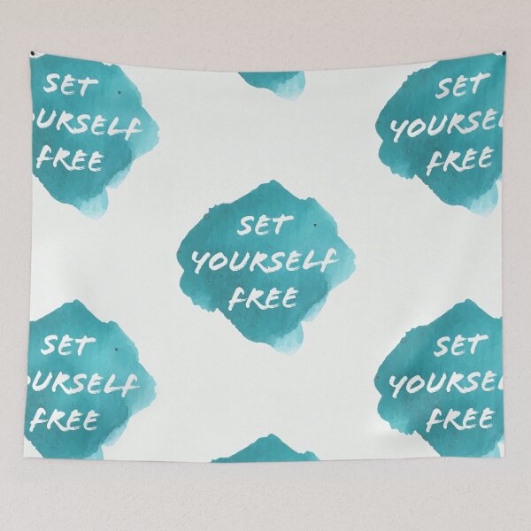 Item preview, Set yourself free. Free your soul. Freedom. Art, Water color. Aquamarine background. Yoga. Bliss. Meditation. Mystical.  designed and sold by TheNatureTalent.