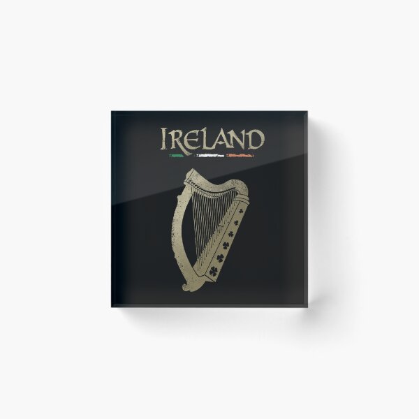 Item preview, Ireland flag and harp with clovers designed and sold by VinagreShop.