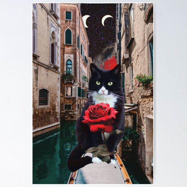 Item preview, Cat retro collage art.  designed and sold by Artandstonesgr.