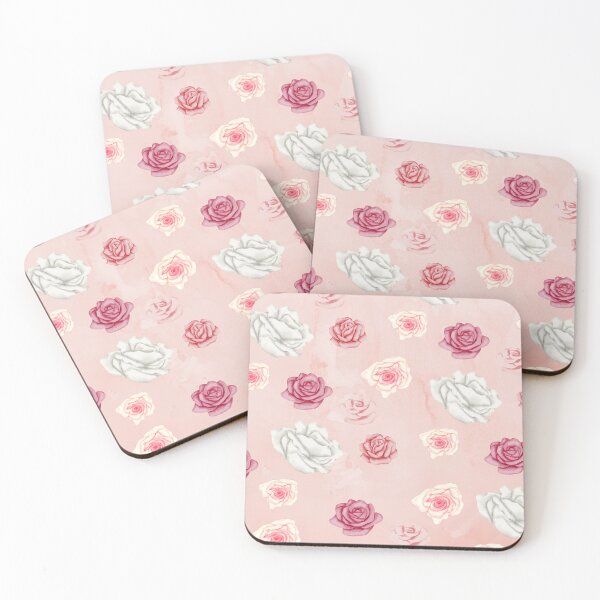 Item preview, Rose pattern soft pink/peach background designed and sold by GuelcherDesign.