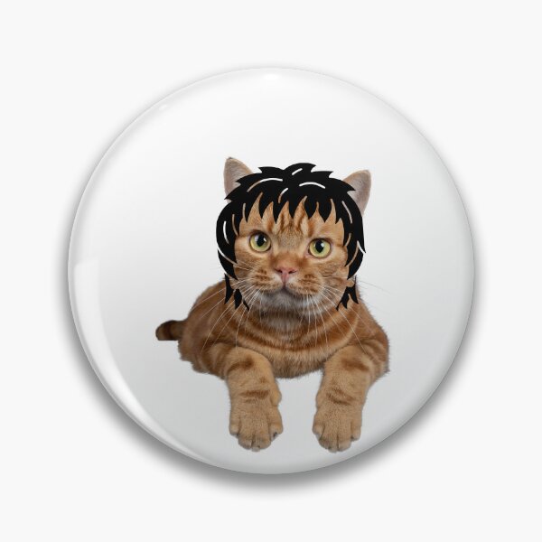 Item preview, Funny Cute Cat With A Wig / Cool Ginger Cat With A Black Wig  designed and sold by haRexia.