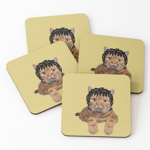 Item preview, Funny Cute Cat With A Wig / Cool Ginger Cat With A Black Wig  designed and sold by haRexia.