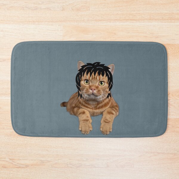 Item preview, Funny Cute Cat With A Wig / Cool Ginger Cat With A Black Wig  designed and sold by haRexia.