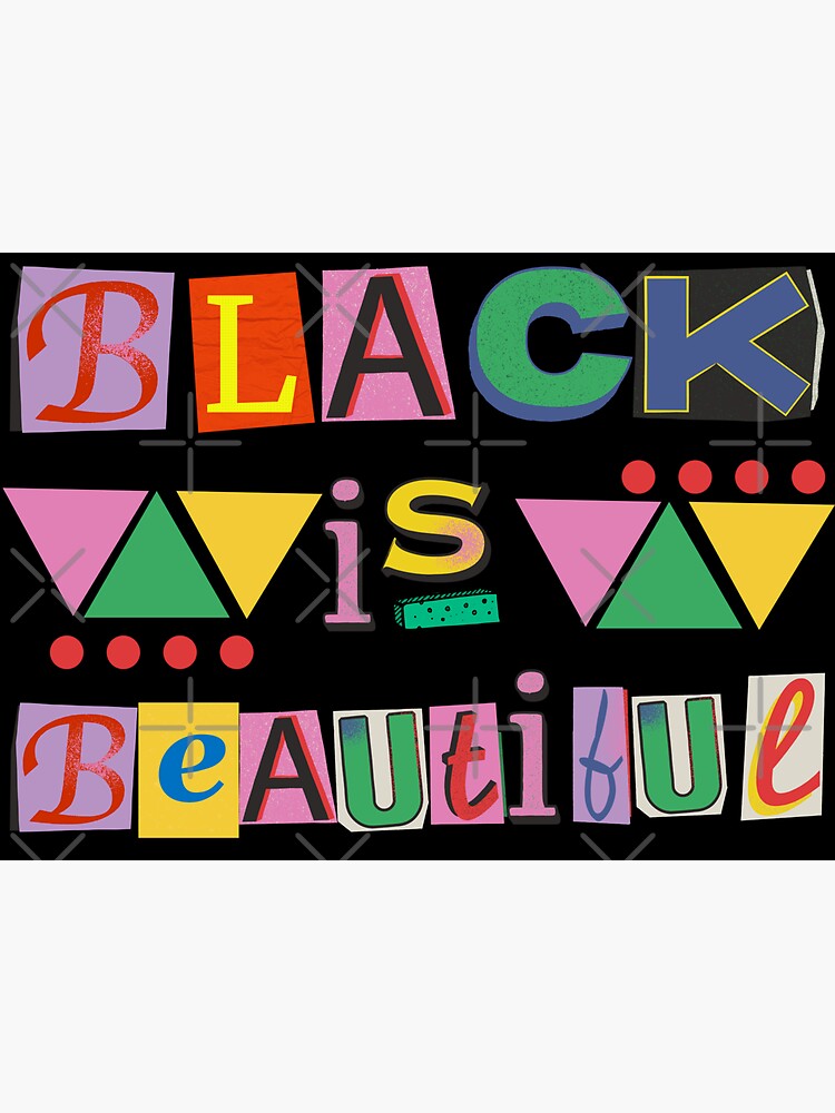 Black Is Beautiful Scrapbook Letters/ Black Pride Sticker for Sale by  Designs By YL